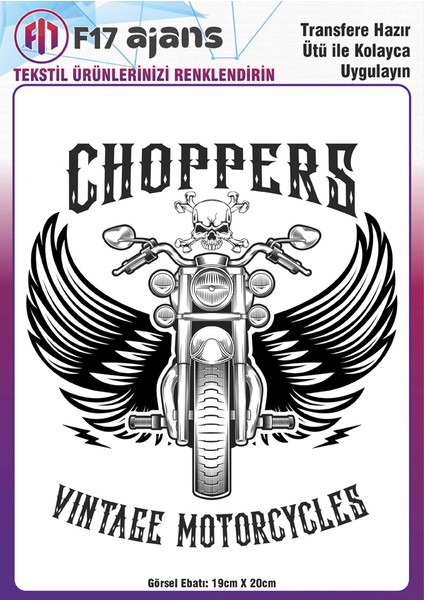 Ütü ile Yapışan Tekstil Baskı Görseli Choppers
