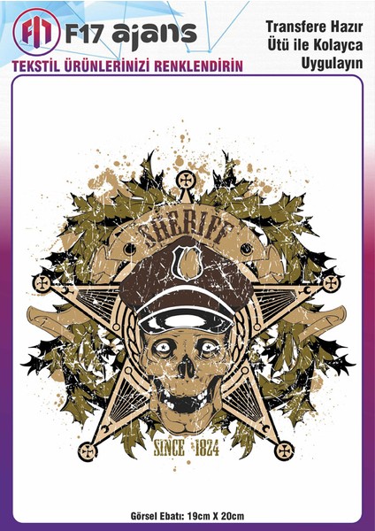 Ütü ile Yapışan Tekstil Baskı Görseli Sheriff