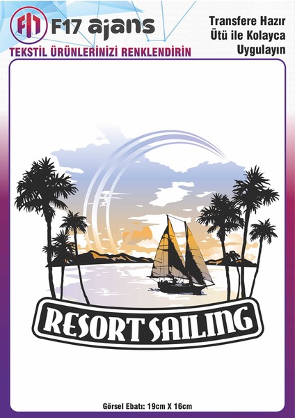 Ütü ile Yapışan Tekstil Baskı Görseli Resort Sailing