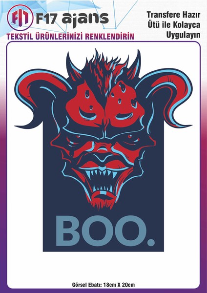 Ütü ile Yapışan Tekstil Baskı Görseli Boo