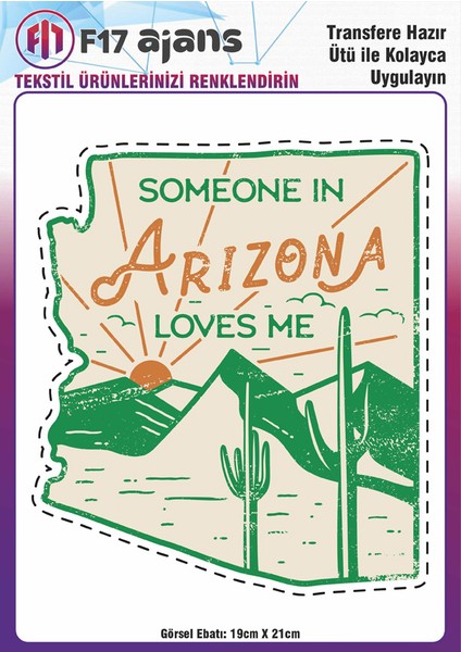 Ütü ile Yapışan Tekstil Baskı Görseli Someone In Arizona
