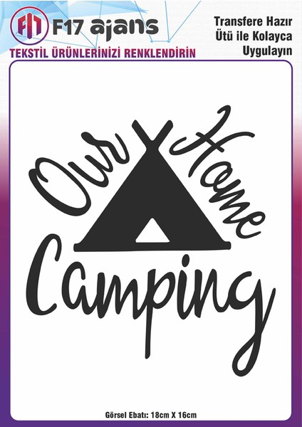 Ütü ile Yapışan Tekstil Baskı Görseli Our Home Camping