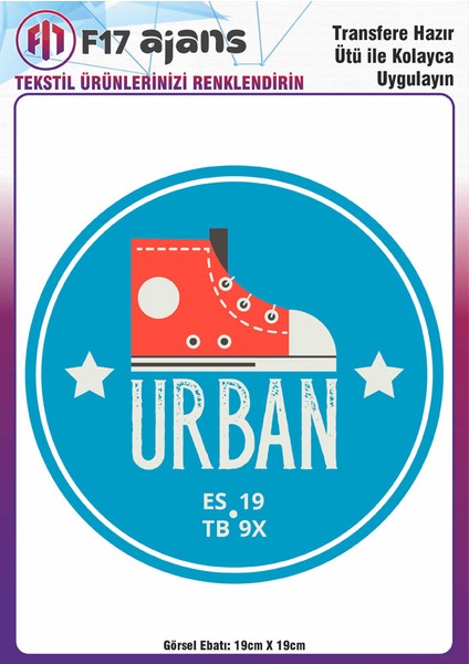Ütü ile Yapışan Tekstil Baskı Görseli Urban