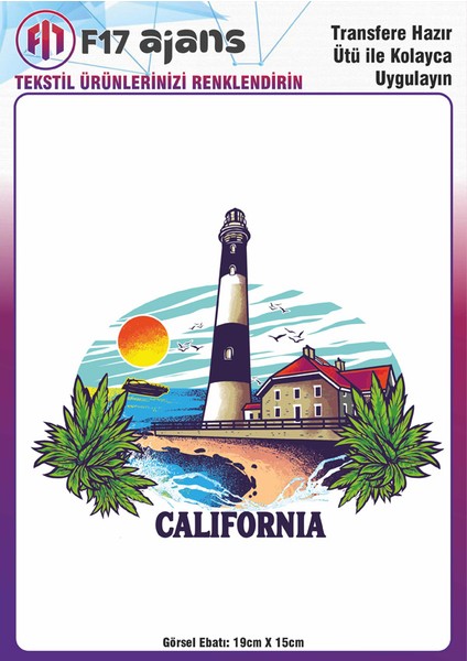 Ütü ile Yapışan Tekstil Baskı Görseli California
