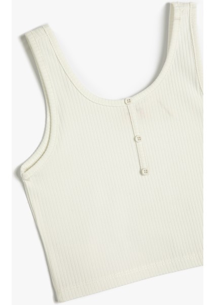 Crop Üst Kolsuz Kalın Askılı U Yaka Düğme Detaylı modelleri