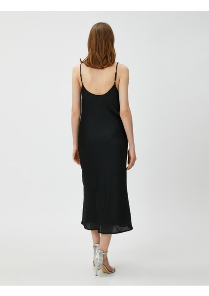 Saten Midi Abiye Elbise Degaje Yaka fırsatları