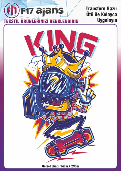 Ütü ile Yapışan Tekstil Baskı Görseli King