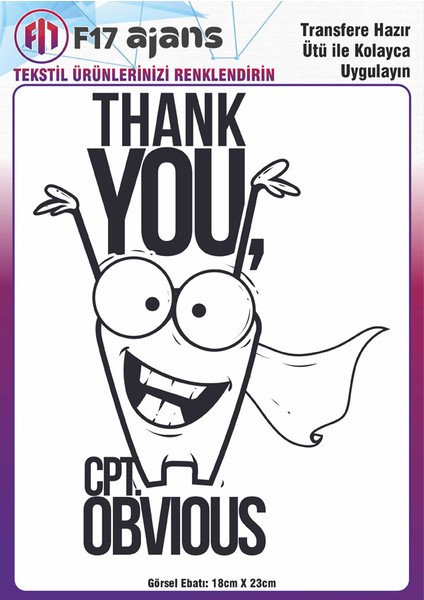 Ütü ile Yapışan Tekstil Baskı Görseli Thank You