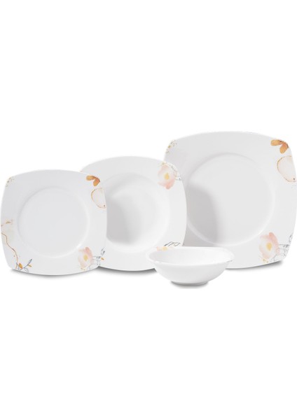 Serra Collection 24 Parça Kare Yemek Takımı