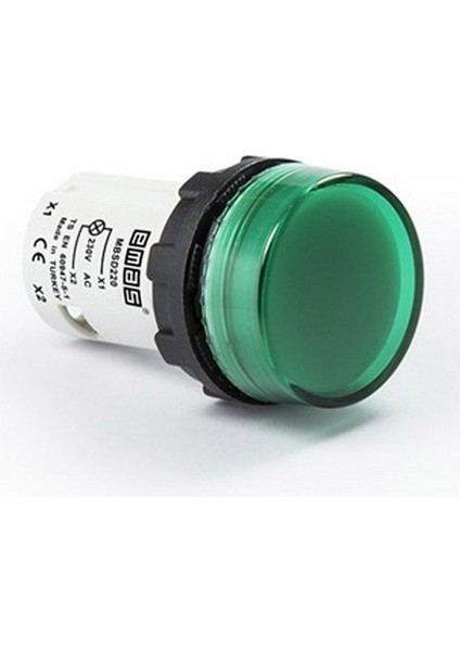 MBSD220Y 220V Ac Yeşil Düz Cam Ledli Monoblok Sinyal Lambası
