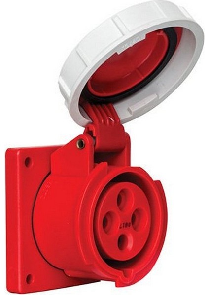 406508V 4 x 16A. IP67 Makıne Prizi -Düz- Vidalı Bağ.