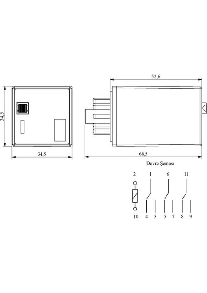 RE1P11DC110 Röle 3 Kontak 11 Pin 110 V Dc