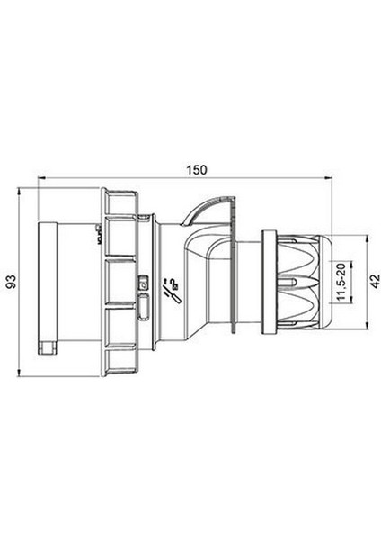406110V 4 x 32A. IP67 Düz Fiş Vidalı Bağ. fiyatları