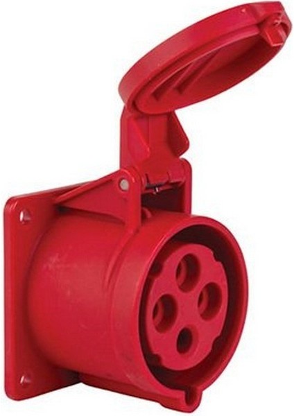 406518V 4 x 32A. IP44 Makine Prizi Düz Vidalı Bağ.
