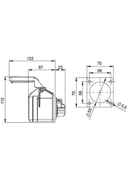 406518V 4 x 32A. IP44 Makine Prizi Düz Vidalı Bağ. fiyatları