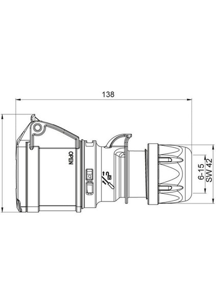 406403V 4 x 16A. IP44 Uzatma Prizi- Vidalı Bağ.