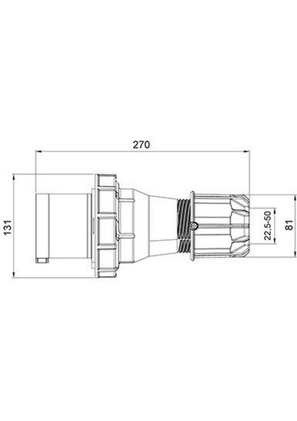 406120 5 x 125A. IP67 Düz Fiş