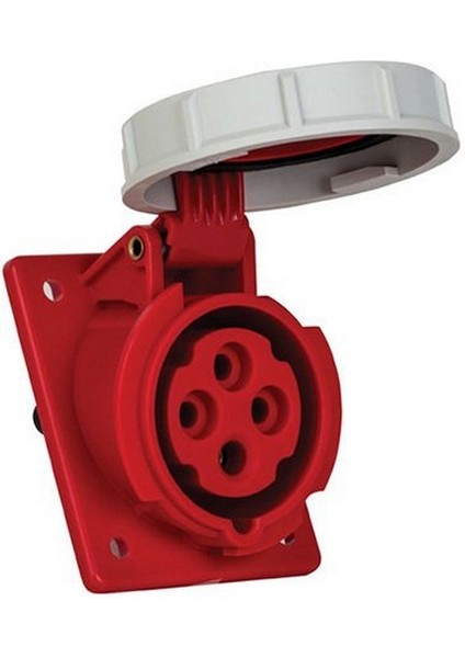 406507V 4 x 16A. IP67 Makıne Prizi -Eğik- Vidalı Bağ.
