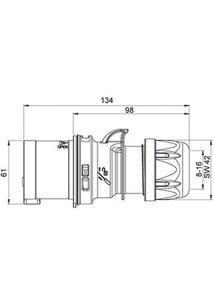 406105V 5 x 16A. IP44 Düz Fiş- Vidalı Bağ. fiyatları