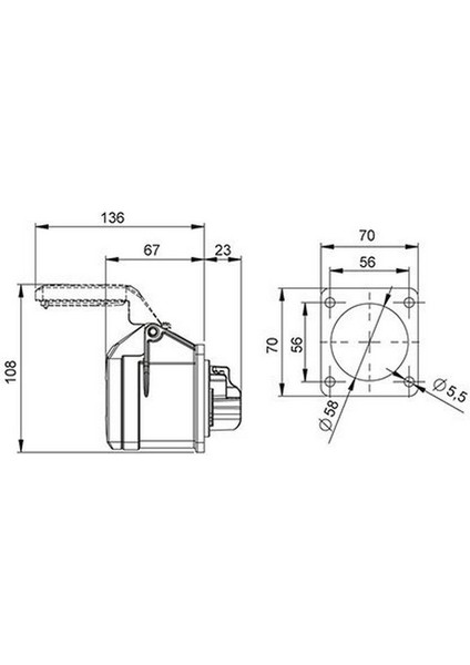 406522V 5 x 32A. IP44 Makıne Prizi -Düz- Vidalı Bağ. fiyatları
