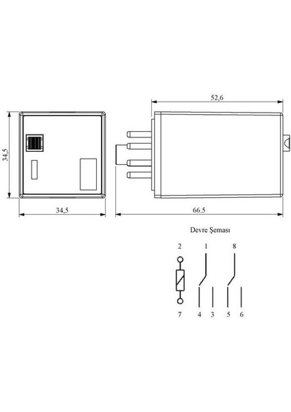 RE1P08AC012 Röle 2 Kontak 8 Pin 12 V Ac