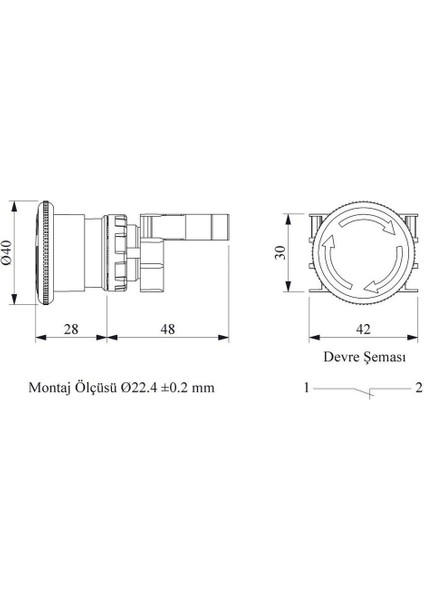 B200E B Acil Stop Mantar 40 mm