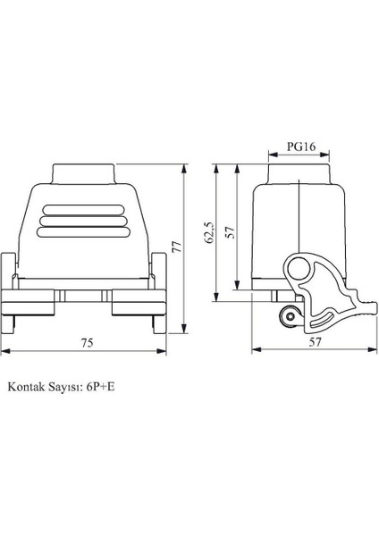 EBM06PU32 6 Kontaklı Uzatma Prizi Üst.gir.iki Mandallı Makar