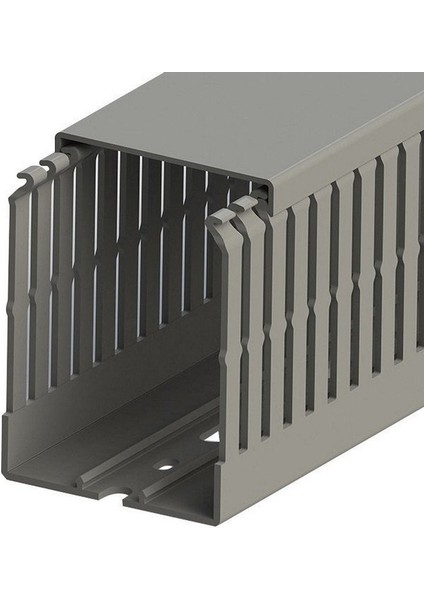 60X80 Kablo Kanalı (Delikli)(Gri) (1 Metre)