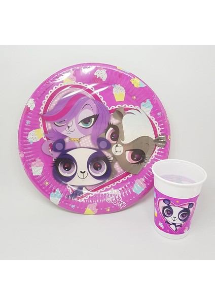 Littlest Pet Shop Temalı Tabak Bardak Seti - 8 Kişilik