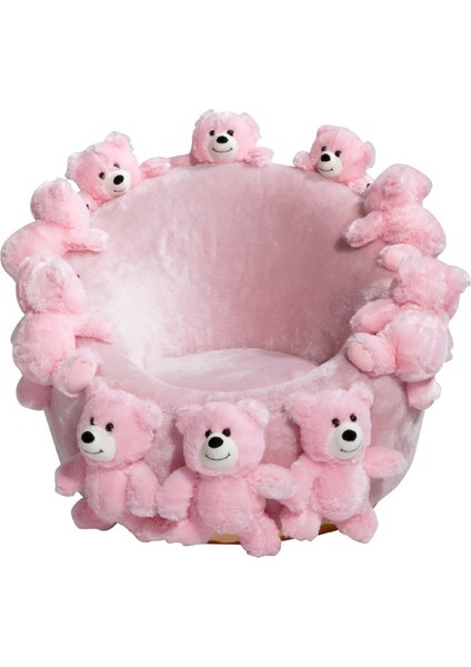 Teddy Bears Kids Pofuduk Berjer Kanepe Koltuk Pembe