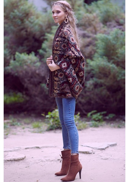 Kadın Gümüş Etnik Desenli Kilim Şal fiyatları