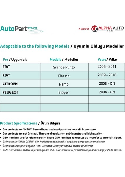 Citroen Nemo Için Cam Kriko Teli Tamir Takımı- Ön Sağ