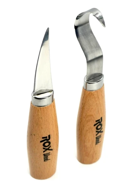 Rox Wood 4505 Ahşap Kaşık Kuksa Oyma Bıçak Seti 2 Parça