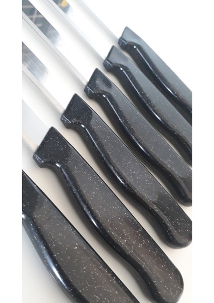6 Simli Siyah Meyve Bıçağı ve Düz Soyacak Seti fiyatları