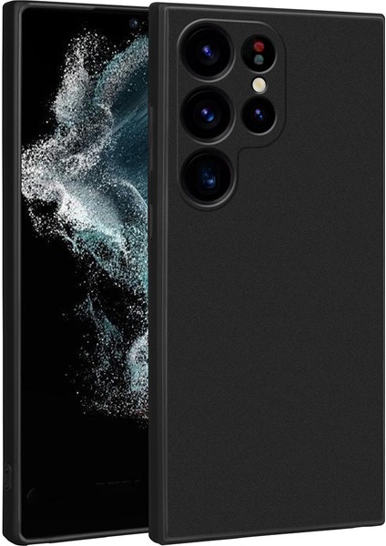 Samsung Galaxy S23 Ultra Uyumlu Kılıf Kamera Korumalı Premier Silikon Lüks Ince Mat Renkli Yumuşak Silikon Kapak Siyah