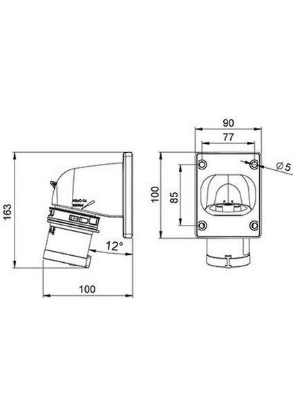 406218V 4 x 32A. IP44 Makıne Fişı -Eğik- Vidalı Bağ. fiyatları
