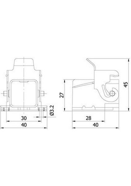 403012S 5 x 10A. Çoklu Makine Prizi Eğik Metal Mandallı