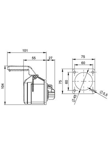 406506 4 x 16A. IP44 Makıne Prizi Düz fiyatları