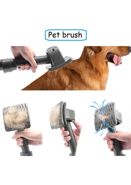 V8 V7 V10 V11 Için Evcil Hayvan Fırçası Pet Fırça Tetik Kilit Düğmesi Köpek Pet Saç Fırçası Elektrikli Süpürge Ev Parçaları B (Yurt Dışından)