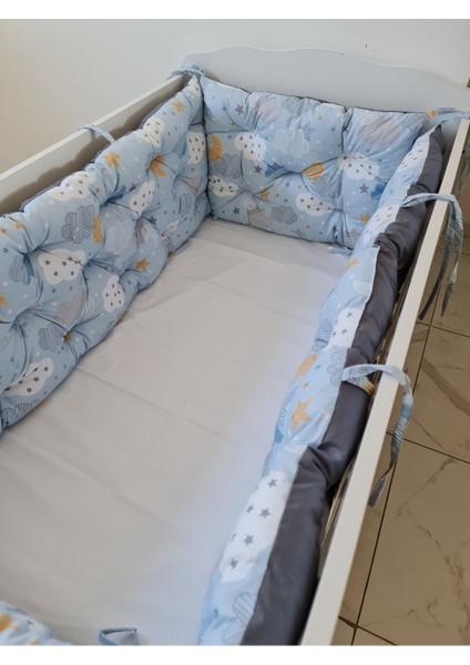 Babynest Dünyası 70X130 Çift Yönlü Beşik Kenar Koruma 45CM (Yükseklik Yılan Yastık Hediyeli)