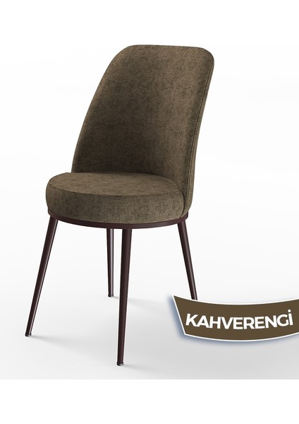 Pir Serisi 80X130 Sabit Siyah Mermer Desen Kahve Ayak Mutfak Masa Takımı ve 6 Sandalye