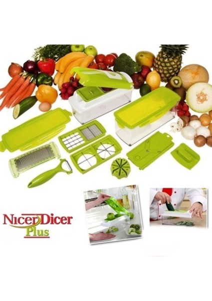 Nicer Dicer Plus 10 Parça Pratik Patates Soğan Sebze Dilimleyici Doğrayıcı