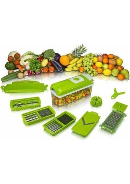 Nicer Dicer Plus 10 Parça Pratik Patates Soğan Sebze Dilimleyici Doğrayıcı fırsatları