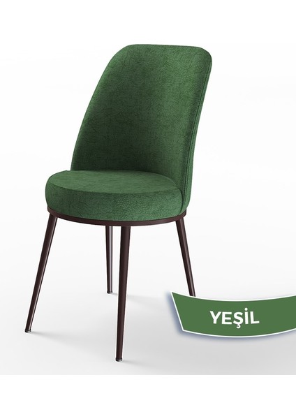 Pir Serisi 80X130 Sabit Siyah Mermer Desen Kahve Ayak Mutfak Masa Takımı ve 6 Sandalye