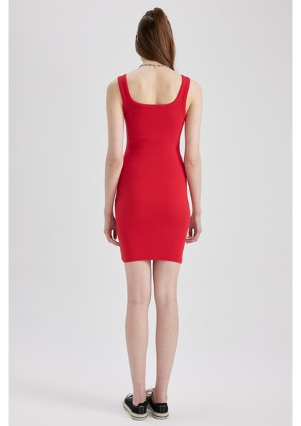 Coool Bodycon Basic Fitilli Kaşkorse Mini Askılı Elbise A0732AX23SM
