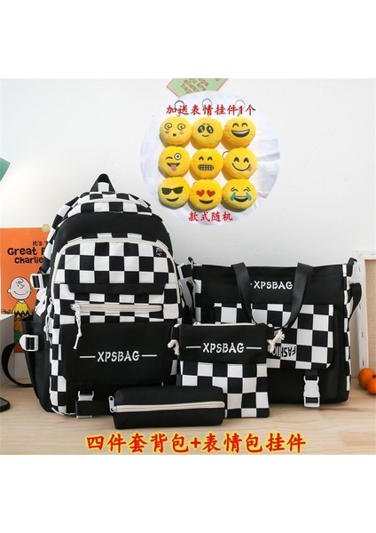 Dört Parça Okul Çantası Kız Öğrenci Sırt Çantası Üçüncü ve Altıncı Sınıf Ortaokul Sırt Çantası (Yurt Dışından)