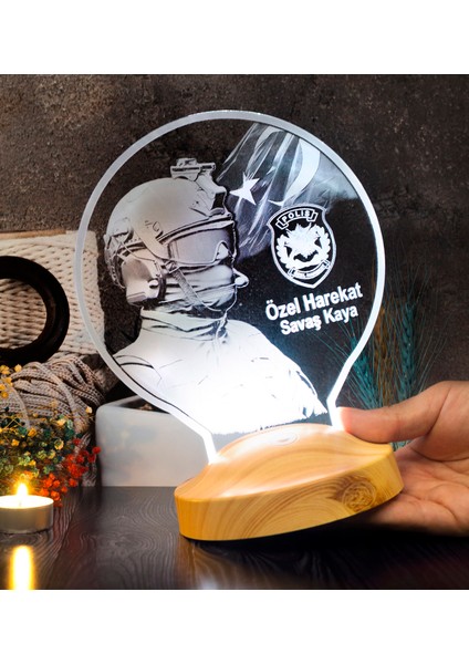 Polis Özel Harekat Pöh Hediyesi Kişiye Özel Led Lamba