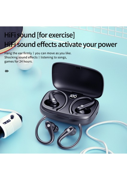 T30S Kablosuz Bluetooth Kulaklık Kulak Askılı Spor Koşu Kulak Tıkacı Güç Ekranlı Su Geçirmez Kulaklık Giyen Rahat (Yurt Dışından) indirimleri