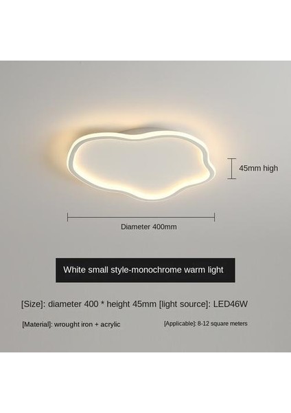 Bulut LED Tavan Lambası, Çapı 40CM / Yükseklik 5 Cm, Sıcak Işık, Modern Basit Sıcak Romantik Yaratıcılık, Yatak Odası Işıkları Için Çocuk Odası Işıkları (Yurt Dışından)