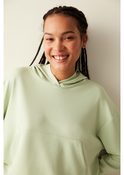 Mint Yeşili Modal Sweatshirt